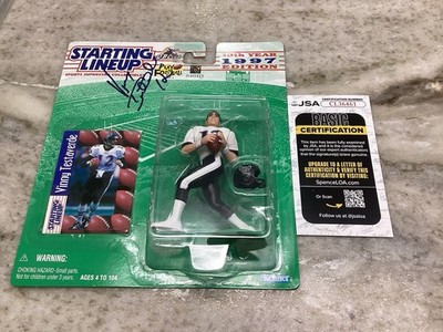 1997 Starting Lineup VINNY TESTAVERDE Baltimore Ravens Autographed JSA  cert