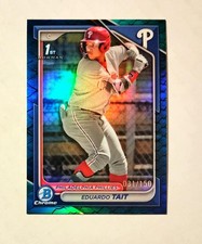 Eduardo Tait 2024 1st Bowman Chrome BLUE Reptilian REFRACTOR 031/150 Twins RC z6