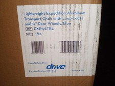 Drive Medical EXP19LTBL Lightweight Expedition Folding Transport Wheelchair