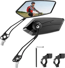 Hestya 2 Pack Bike Mirror Wide Angle Large 5.51 inches x 6.10 inches, black 