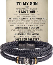 To My Son Grandson Bracelet From Mom Grandma, Infinity Knot Love You Forever Lin