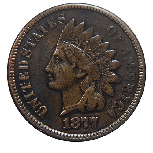1877 Indian Head Cent The King Key Date Full Liberty 🔥🔥🔥very fine+