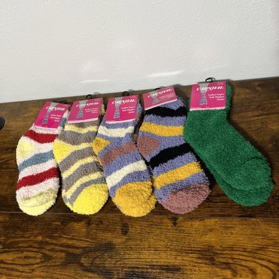 Lot Of 5 Carnival Ladies Super Soft Slipper Socks Assorted Colors And Patterns