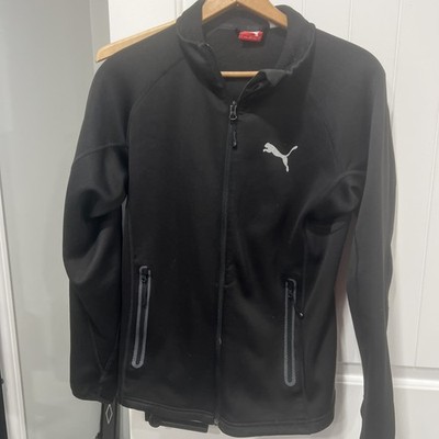 Puma Ferrari Hoodie Jacket Mens Large Full Zip Activewear Lifestyle Black