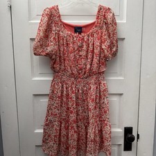 Just Taylor Floral Mini Dress Pink Puff Sleeve Smocked Waist Cottagecore 6