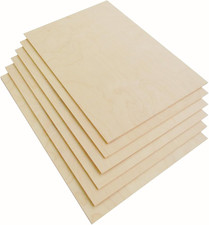 Premium Baltic Birch Plywood,3 Mm 1/8"X 12"X 18" Thin Wood 6 Flat Sheets with B/