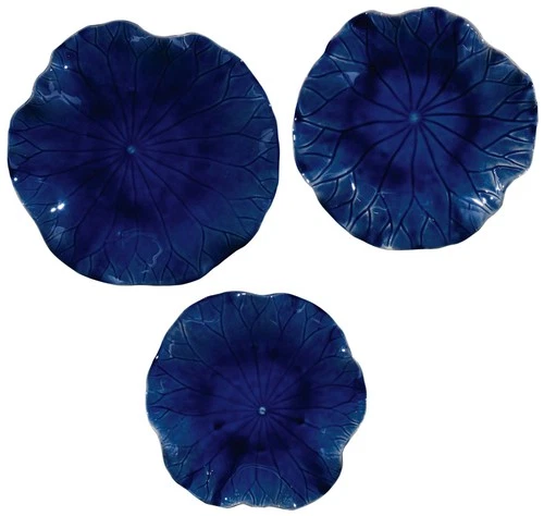 Uttermost Abella Cobalt Blue Ceramic 3-Piece Wall Art Set - Picture 2 of 4