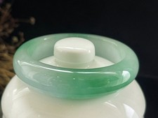 Certified Natural Grade A Ice Green Burmese Jade jadeite bracelet bangle54MM6847