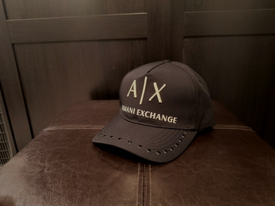 Armani Exchange AX Baseball Cap Classic Logo Men's BLACK Adjustable Hat NWT