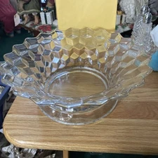 Fostoria American Glassware Base For Punch Bowl 9.5"x 3.75"