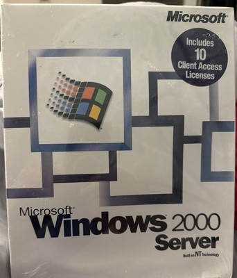 NEW MICROSOFT Windows 2000 Server w/10 Client Access - Brand New Sealed
