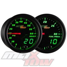 Maxtow Diesel Boostfuel Press Gauge Set W Sensors Black Dial Green Led 52mm