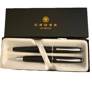 Cross Rollerball & Ballpoint Pen Set Black & Silver