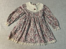New York Bonnie Jean Prairie Vintage Cottage Floral Lace Collar Girls Dress Sz 5