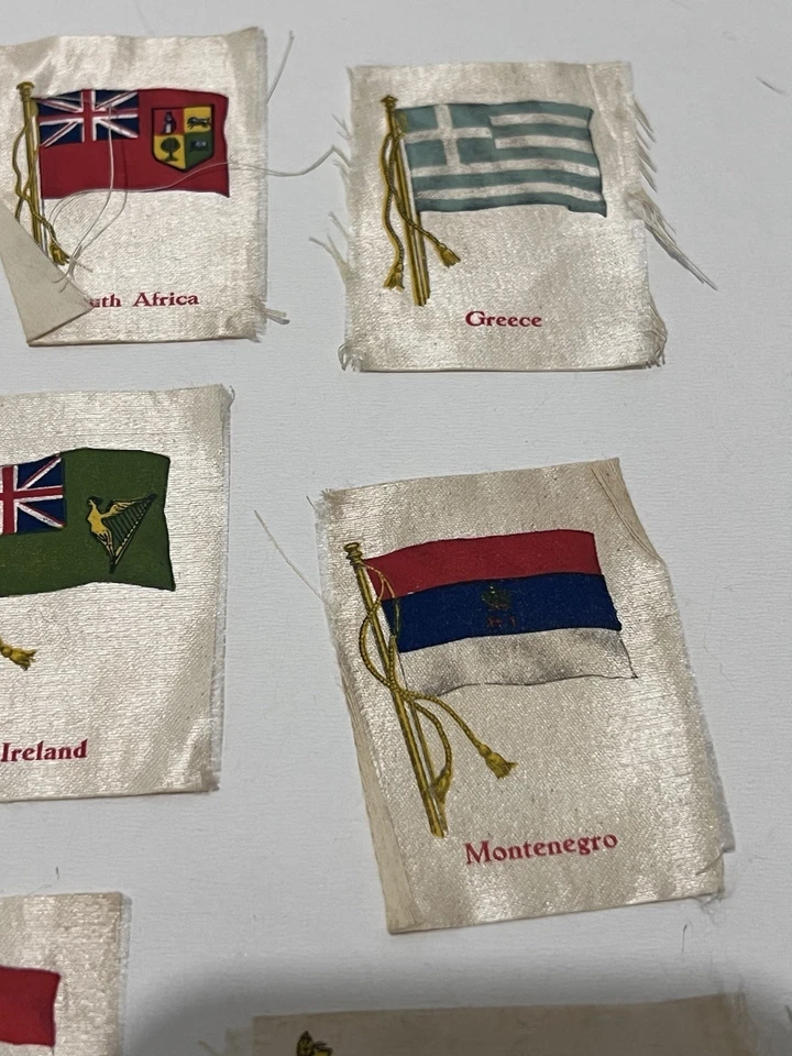 Antique Cigarette Silks – 13x Flags, Regimental Colour & HMS Warrior Early 1900s - Image 3 of 4