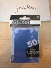 Pack Of (50) Ultra Pro Solid Blue Standard Size Trading Card Sleeves