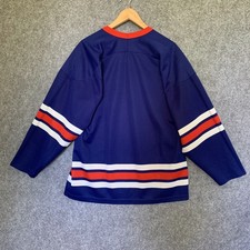 Vintage New York rangers Blank Maska Ultrafil CCM Men Hockey Blue Jersey Sz M