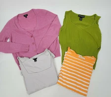 Lot 4 Womens Shirt Blouse Cardigan Sweater Multicolor Size Small Mixed Brand