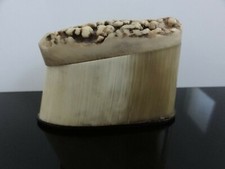 ANTIQUE ANTLER SNUFF BOX STEG DEER HORN