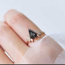 Quartz Engagement Ring Set Silver 925 Rutilated Quartz  Zircon Jewelry