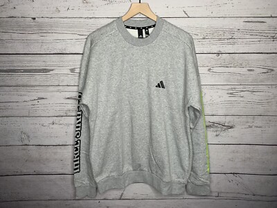 Adidas Mens Gray Urban Q3 Three Stripes Sweatshirt Size Large NWT