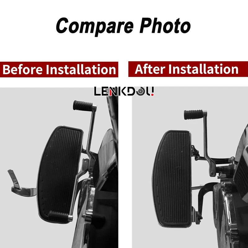 Soportes de reubicación de piso de conductor para Harley Touring Road Street Tri Glide Foto 3 de 4