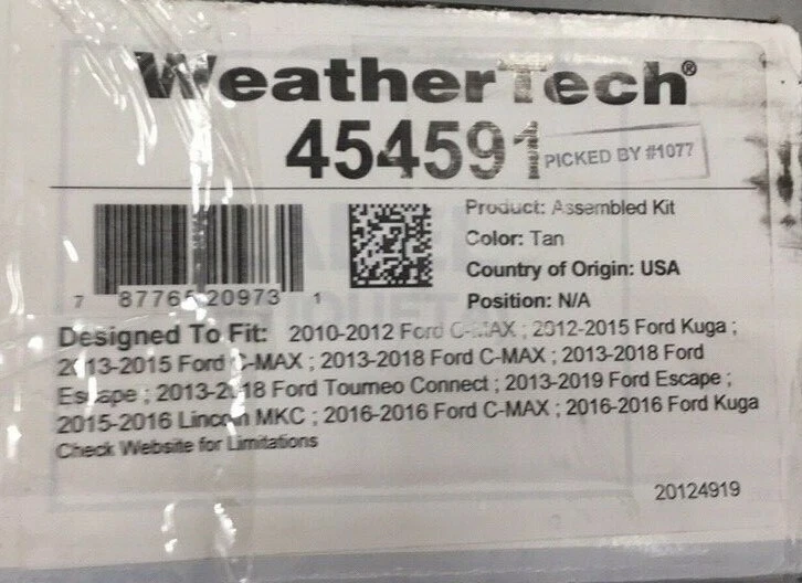 Forro de piso WeatherTech 454591 bronceado primera fila para Ford C-Max Escape Linc MKC 2010 + Foto 2 de 4
