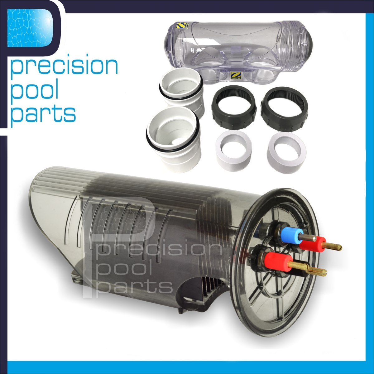 Zodiac TRi / XO Large / EL-35 Salt Cell, Cell Housing & Union Kit