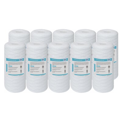 20 Pack 10'' x 4.5'' String Wound Sediment Water Filter 1/5/10 Micron for Big Blue