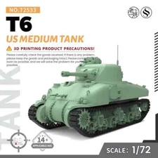 SSMODEL SS72533 1/72 25mm Military Model Kit US T6 Medium Tank