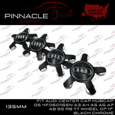 Audi 135mm Silver Chrome Wheel Rim Spyder Center Hub Caps 4pc Set 4f0601165n Oe Audi 135mm Silver Chrome Wheel Rim Spyder Center Hub Caps 4pc Set 4f0601165n Oe