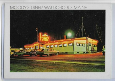 NIGHT VIEW,LIT UP MOODY'S DINER,ROUTE 1~WALDOBORO,ME