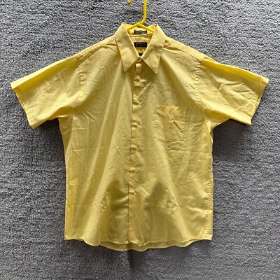 Arrow Yellow Men's Shirt Short Sleeve Yellow Size L Single Stitch Casual Work