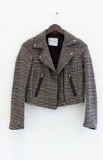 Ottodame Anthropologie Monkey Checked Jacket Size 12 Uk