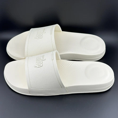 FitFlop Iqushion Women's Rubber Comfort Slides Slippers Size US 9 Off-white NIB - Picture 7 of 7
