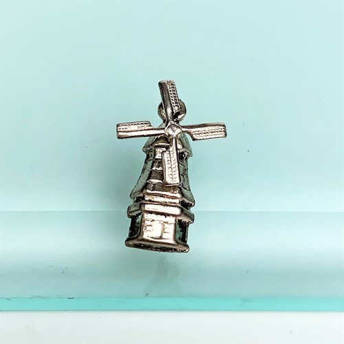 Charme Moulin à Vent Hollandais En Argent Sterling 925 - Vintage - Poids 1,9 G - Occasion Bon état