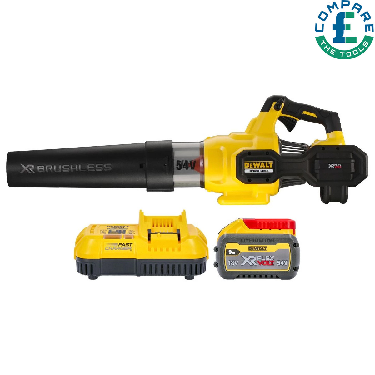 DeWalt DCMBA572X1-GB 54V XR FLEXVOLT Brushless Blower + 1x 9Ah Battery & Charger