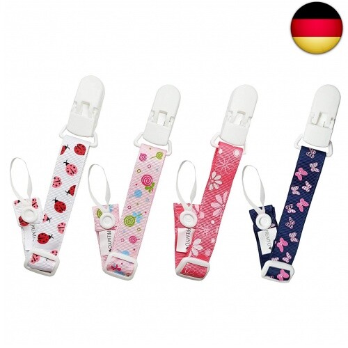 PREMYO 4 Pack Baby Schnullerkette Mädchen - Schnullerband mit Clip Verstellbare - Bild 2 von 8
