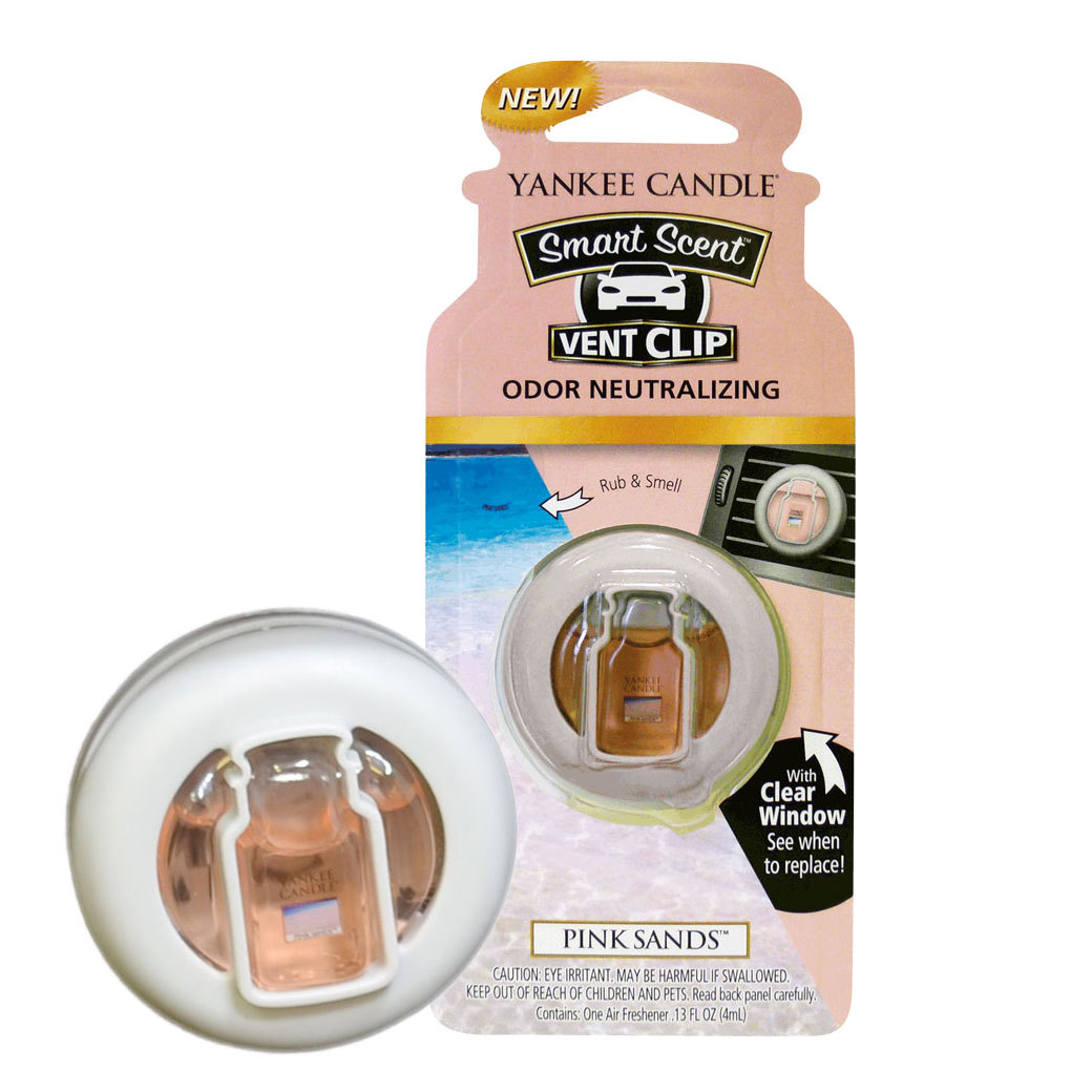 Yankee Candle Smart Scent Vent Clip Car Home AC Air Freshener, Pink Sands