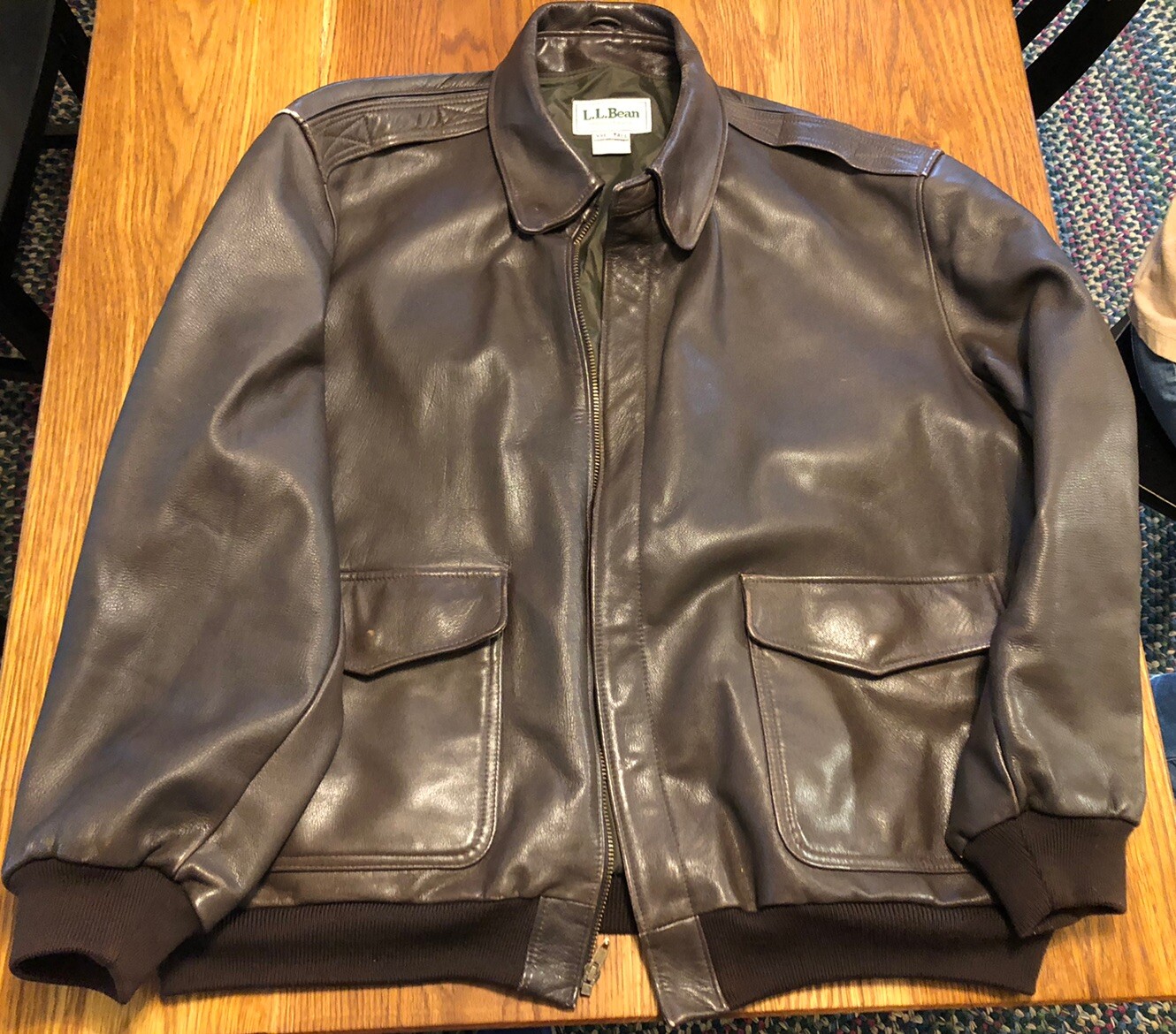 ll bean leather bomber jacket eBay