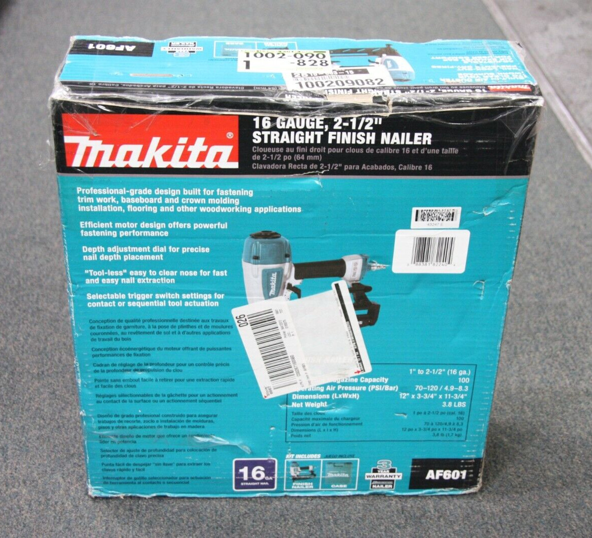 Makita AF601 16 Gauge Straight Pneumatic Finish Nailer