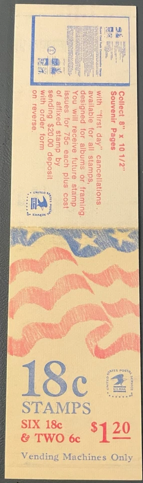 US Stamp Booklet BK138 of SCN 1893a Two 6c stamps & Six 18c Stamps $1.20 - Image 2 of 2