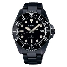 Seiko Prospex SBDJ065 Sapphire Black 200m Scuba Diver Solar Stainless Watch Men