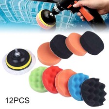 12 Car Polisher Gross Polishing Pads for Drill Sponge Buffer Waxing Buffing Kit