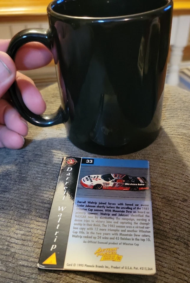 Taza de café Darrell Waltrip vintage y tarjeta de coleccionista llena de acción - C5 Foto 2 de 3
