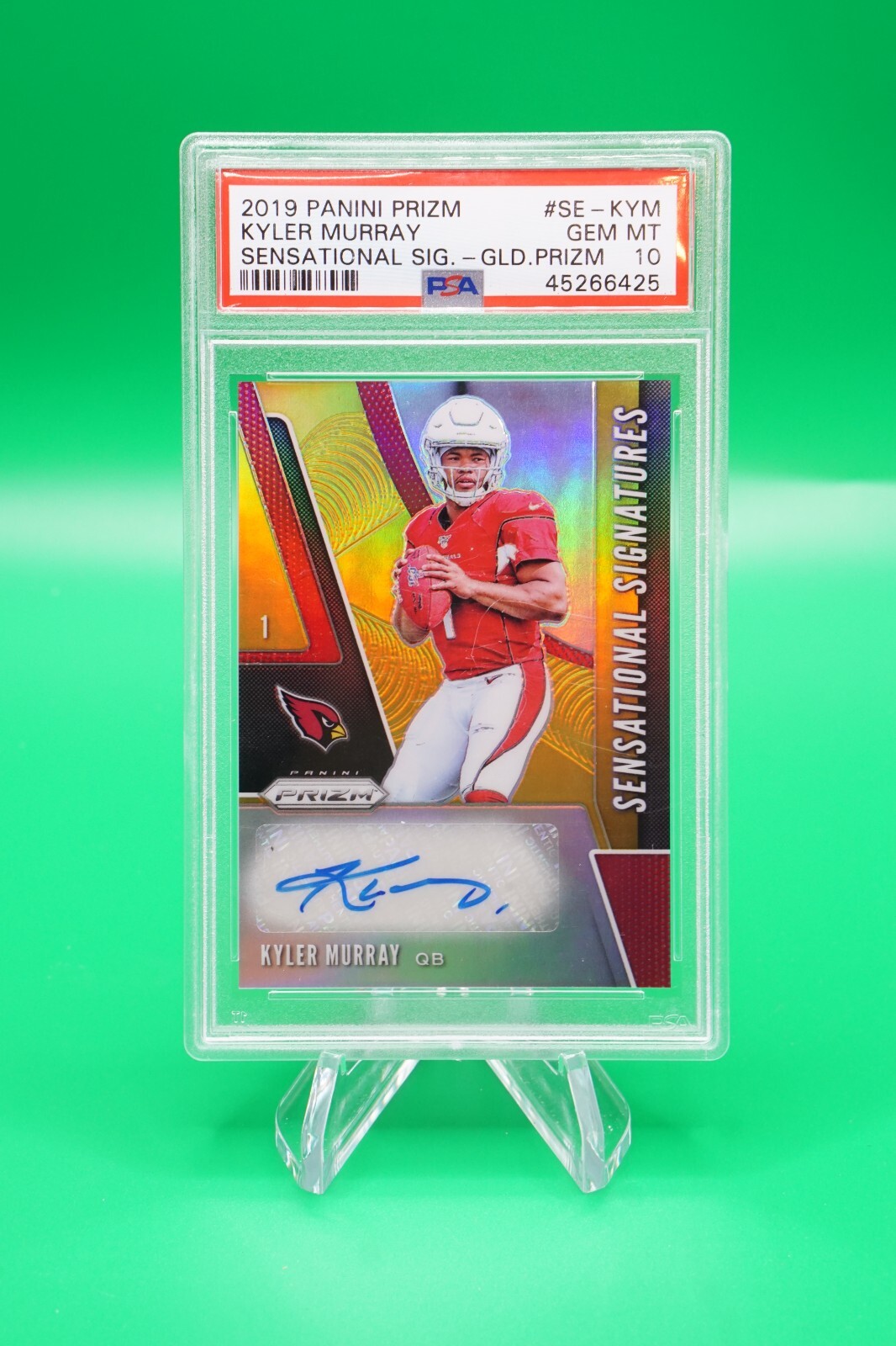 2019 Prizm Sensational Signature Prizm Gold 7/10 Kyler Murray Auto PSA 10 R6220J