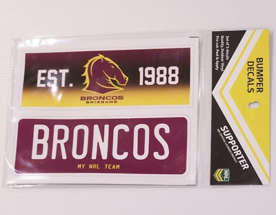 SET of BRISBANE BRONCOS DECALS VINYL CAR STICKER