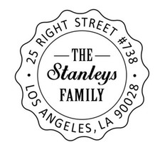 Custom Round Self Ink Return Address Family Name Rubber Stamp-Return Address St