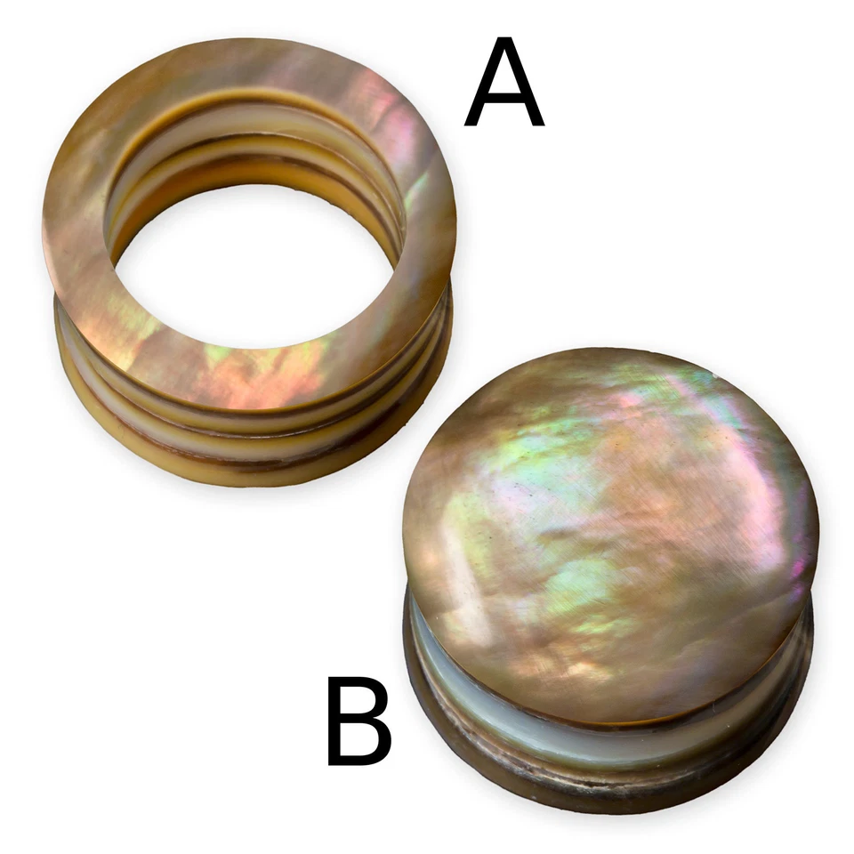 Flesh Tunnel Ohr Plug Perlmutt Muschel Piercing Schmuck - Bild 2 von 4