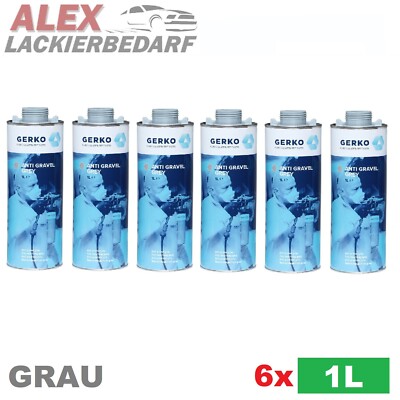 6x 1 Liter GERKO UBS Steinschlagschutz GRAU Konservierung Unterbodenschutz